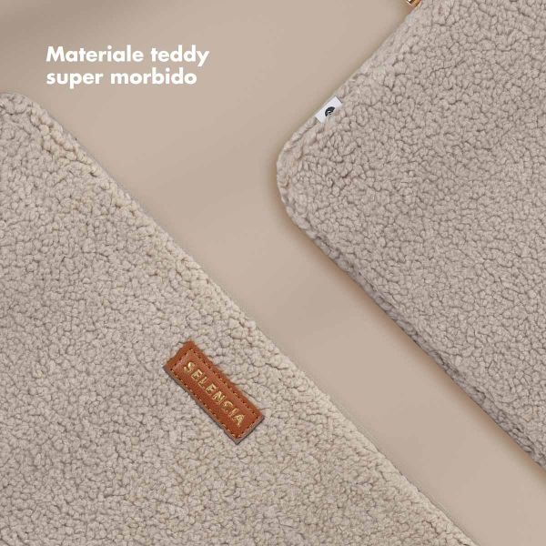 Selencia Teddy Laptop hoes 13-14 inch - Laptopsleeve - Sand