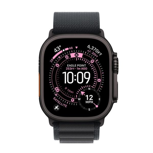 Apple Alpine Loop Band Apple Watch | 44/45/46/49 mm - Maat L - Black / Black Titanium