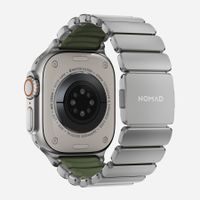 Nomad Stratos Band Apple Watch | 44/45/46/49 mm - Forest Green / Natural Titanium
