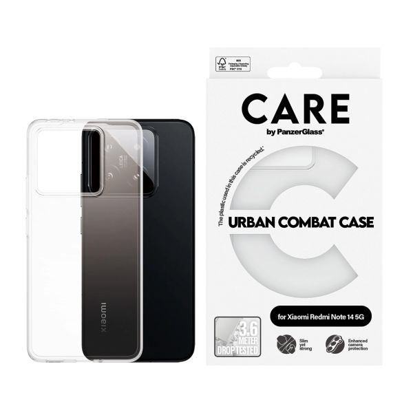 CARE by PanzerGlass Urban Combat Case MagSafe Xiaomi Redmi Note 14 (5G) - Transparant