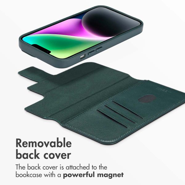 Accezz 2-in-1 Leather Bookcase with MagSafe Apple iPhone 14 - Cedar Green
