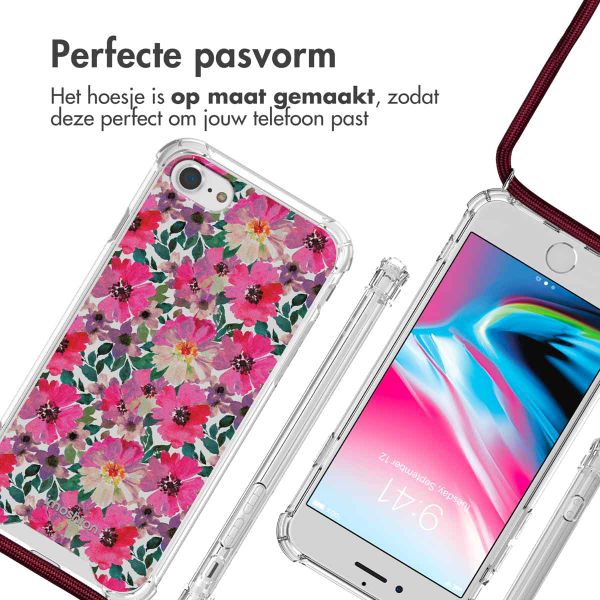 imoshion Design hoesje met koord iPhone SE (2022 / 2020) / 8 / 7 - Flower Water