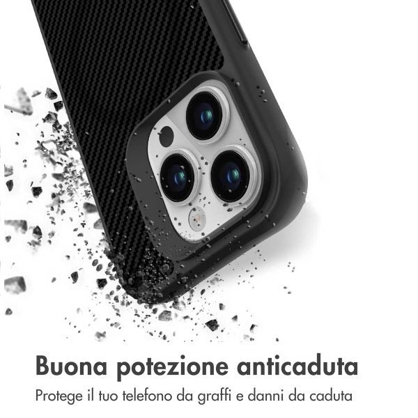 imoshion Rugged Hybrid Carbon Case met MagSafe Apple iPhone 15 Pro Max - Zwart