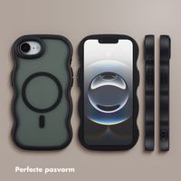 Selencia Wavy Backcover met MagSafe Apple iPhone 16e - Zwart