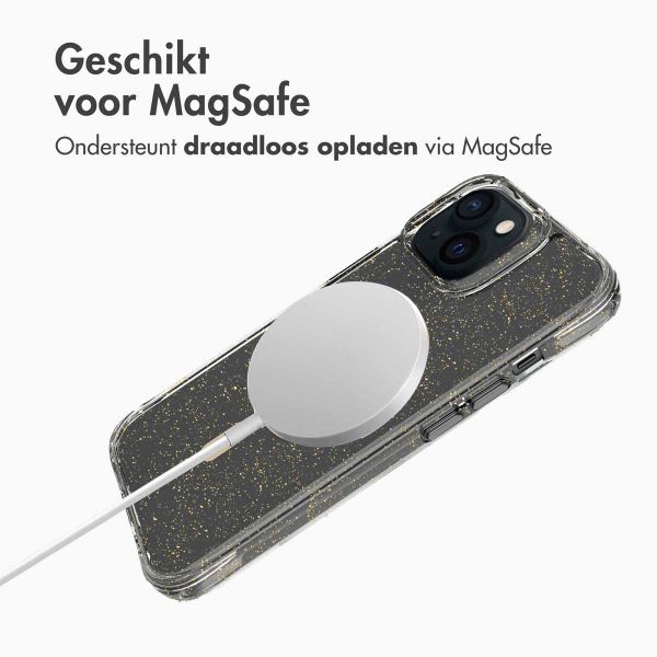 imoshion Clear Glitter Backcover met MagSafe Apple iPhone 15 - Goud