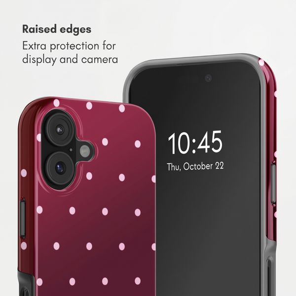 Selencia Vivid Back Cover Apple iPhone 17 - Happy Dots Burgundy