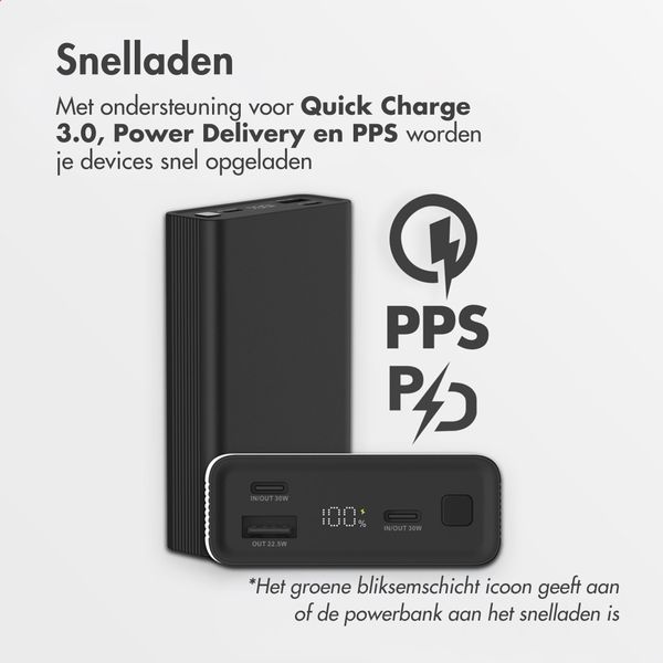 imoshion Ultra Series Aluminium Powerbank 20.000 mAh - Quick Charge en Power Delivery - Black