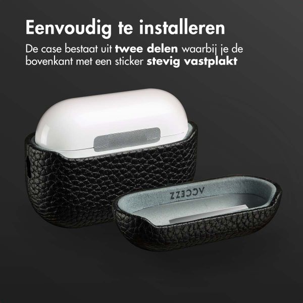 Accezz Echt Leren Case Apple AirPods Pro 2 - Zwart