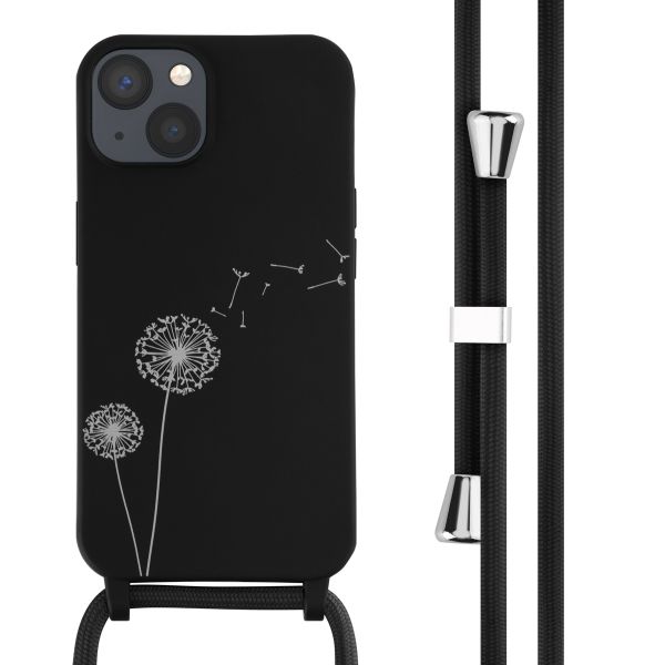 imoshion Siliconen design hoesje met koord iPhone 13 - Dandelion Black