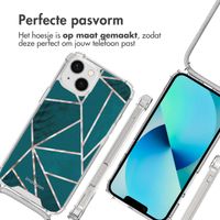 imoshion Design hoesje met koord Apple iPhone 13 - Petrol Green Graphic