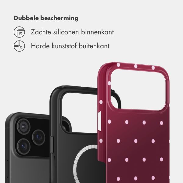 Selencia Vivid Backcover met MagSafe Apple iPhone 17 Pro Max - Happy Dots Burgundy