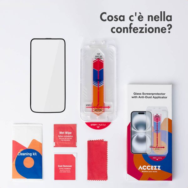 Accezz Gehard Glas Screenprotector + Applicator Apple iPhone 15 Pro