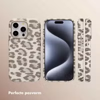 Selencia Sabi Backcover Panterprint met MagSafe Apple iPhone 15 Pro - Soft Ivory