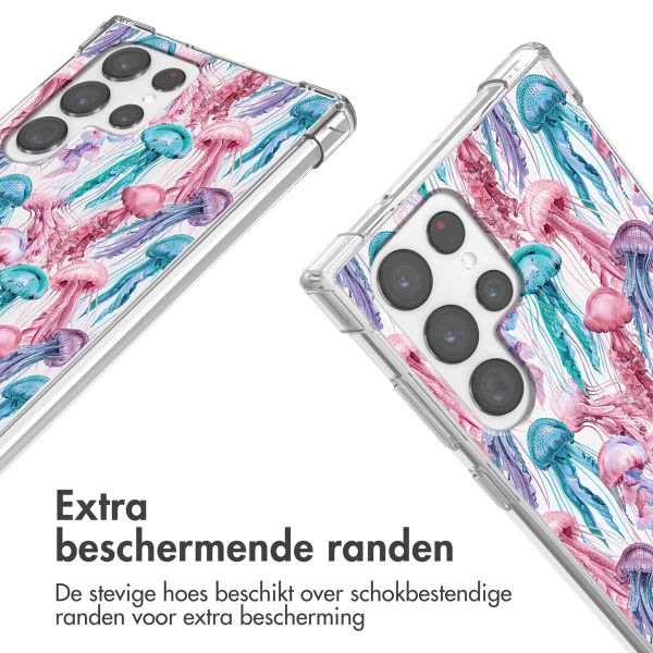 imoshion Design hoesje met koord Samsung Galaxy S22 Ultra - Jellyfish Watercolor