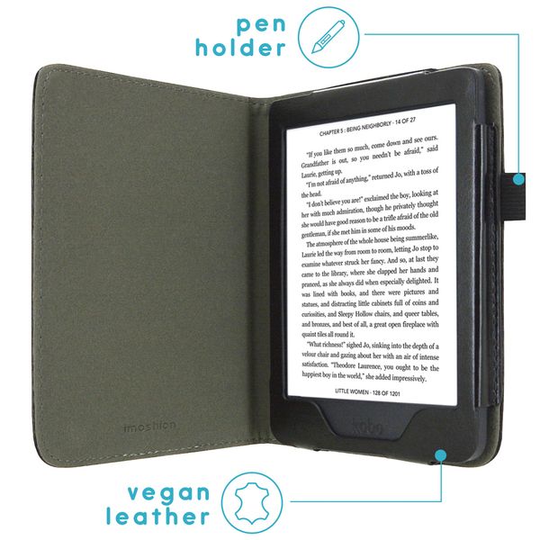 imoshion Vegan Leather Bookcase Kobo Nia - Zwart