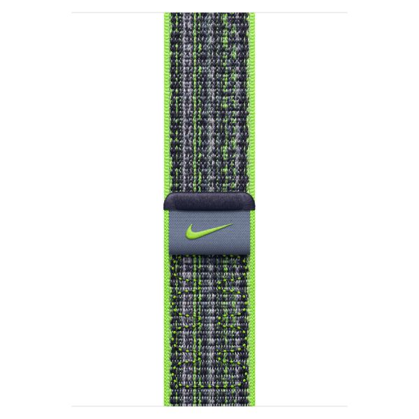 Apple Nike Sport Loop Band Apple Watch Series 1 t/m 10 / SE / Ultra (2) (44/45/46/49 mm) - Bright Green/Blue