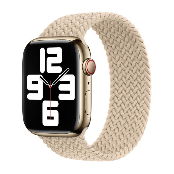 Apple Gevlochten solobandje Apple Watch | 38/40/41/42 mm - Maat 8 - Beige