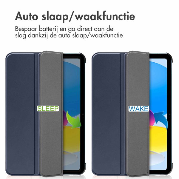 imoshion Trifold Bookcase Apple iPad 11 (2025) 11 inch A16 / iPad 10 (2022) 10.9 inch - Blauw