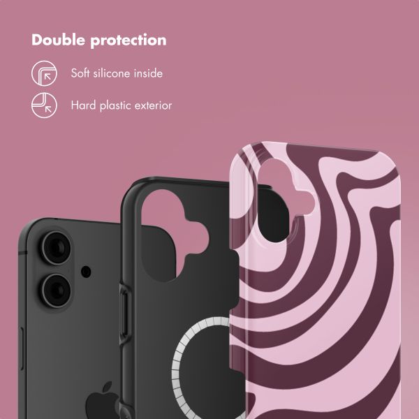 Selencia Vivid Back Cover with MagSafe Apple iPhone 16 - Wavy Swirl Pink Plum