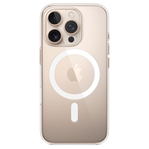 Apple Clearcase voor de Apple iPhone 16 Pro + Apple MagSafe Draadloze Oplader 25W - 1 meter