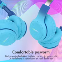 imoshion Draadloze Kinderkoptelefoon LED Light - Decibelbegrenzer - Met AUX kabel - Cobalt Blue / Soft Blue