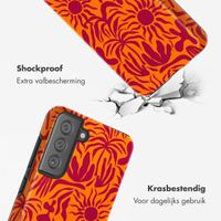 Selencia Vivid Tough Backcover Samsung Galaxy S21 FE - Tropical Vibes Apricot