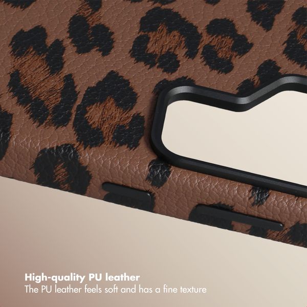 Selencia Sabi Back Cover Panther Print with MagSafe Samsung Galaxy S26 Ultra - Mocha Brown