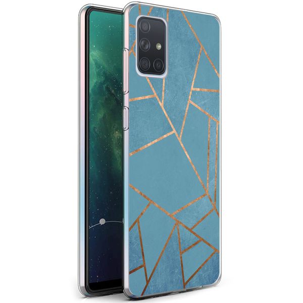 imoshion Design hoesje Samsung Galaxy A71 - Grafisch Koper / Blauw