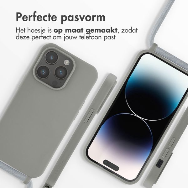 imoshion Siliconen hoesje met koord Apple iPhone 14 Pro - Lichtgrijs