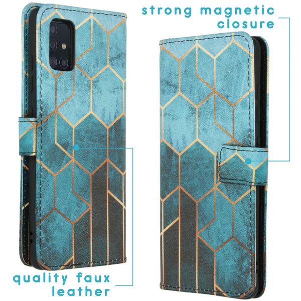 imoshion Design Softcase Bookcase Galaxy A51 - Green Honeycomb