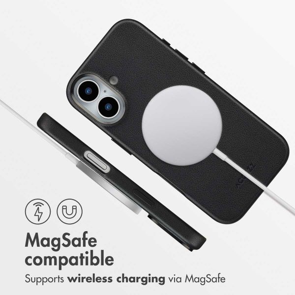 Accezz Leather Back Cover with MagSafe Apple iPhone 17 - Onyx Black