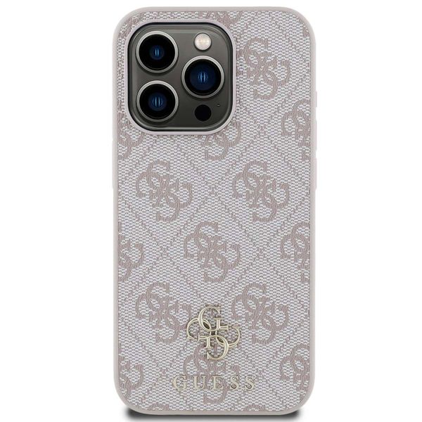 Guess 4G Metal Logo Backcover MagSafe iPhone 15 Pro - Roze