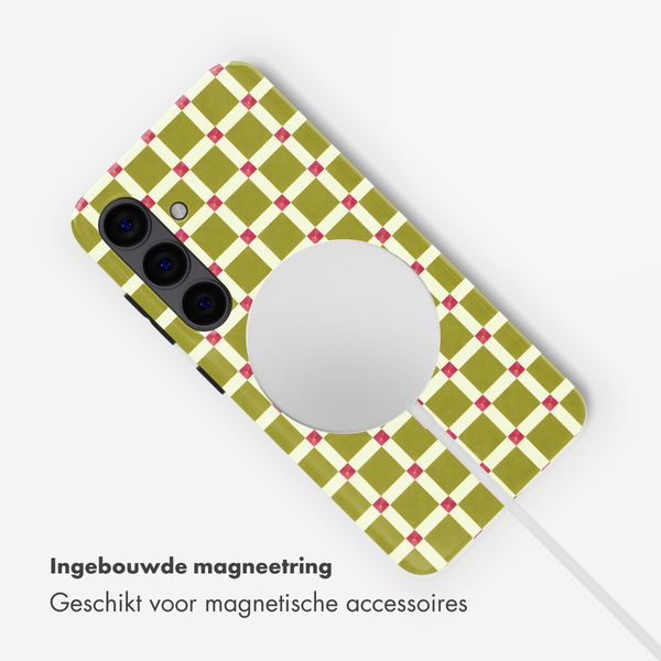 Selencia Vivid Backcover met MagSafe Samsung Galaxy S24 - Check This Olive