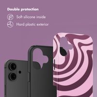 Selencia Vivid Back Cover Apple iPhone 16 - Wavy Swirl Pink Plum
