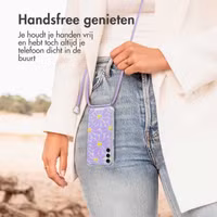 imoshion Design hoesje met koord Samsung Galaxy A15 (5G) - Tropical Violet Flowers Connect