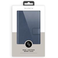 Selencia Echt Lederen Bookcase Samsung Galaxy S21 - Blauw