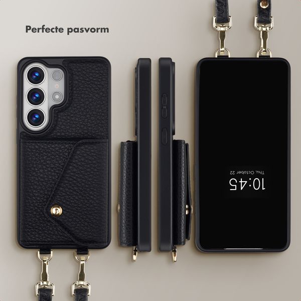 Selencia Sera Telefoonhoes met Koord en Envelop Pashouder Samsung Galaxy S26 Ultra - Zwart