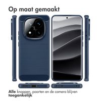 imoshion Brushed Backcover Xiaomi Redmi Note 14 Pro Plus (5G) - Donkerblauw