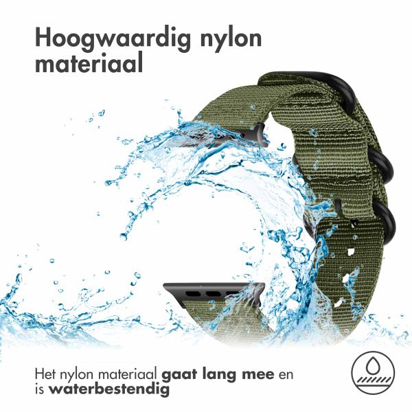 imoshion Nylon bandje Apple Watch Series 1-9 / SE - 38/40/41 mm / Series 10 - 42 mm - Lichtgroen