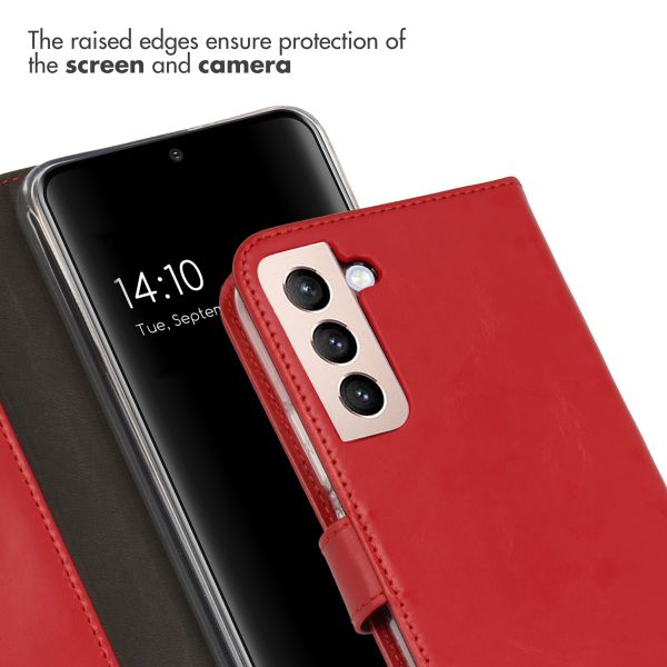 Selencia Echt Lederen Bookcase Samsung Galaxy S22 Plus - Rood