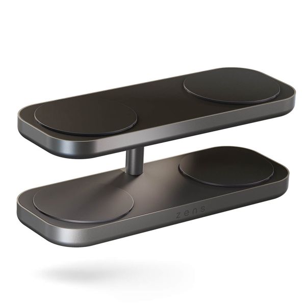 Zens Quattro Wireless Charger Pro 4 - Draadloos oplaadstation - Geschikt voor Qi2 en MagSafe - Zwart