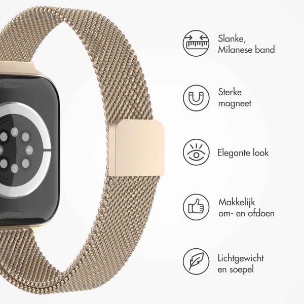 imoshion Slim Milanees bandje Apple Watch Series 1 t/m 9 / SE (38/40/41 mm) | Series 10 (42 mm) - Vintage gold