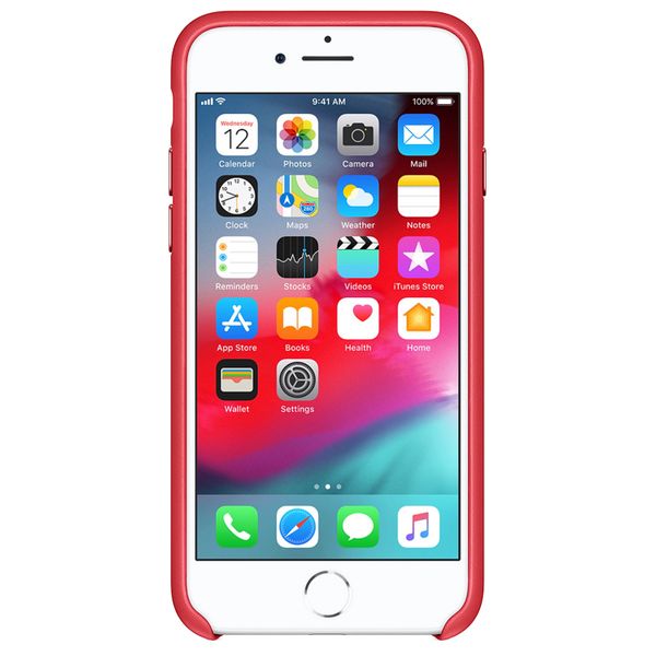 Apple Leather Backcover iPhone SE (2022 / 2020) / 8 / 7 - Red