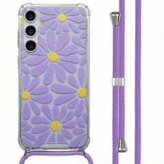 imoshion Design hoesje met koord Samsung Galaxy A55 - Tropical Violet Flowers Connect