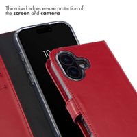 Selencia Genuine Leather Book Case Apple iPhone 16 Plus - Red