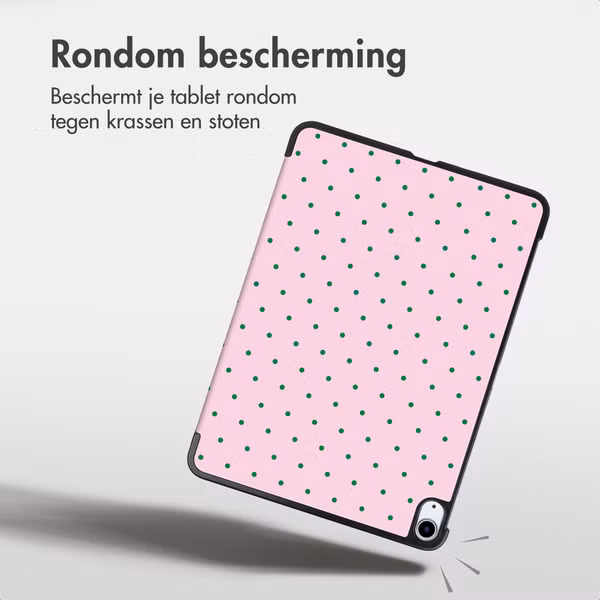 imoshion Design Trifold Bookcase Apple iPad Air 11 inch (2026) M4 / (2025) M3 / (2024) M2 / Air 5 (2022) / Air 4 (2020) - Happy Dots