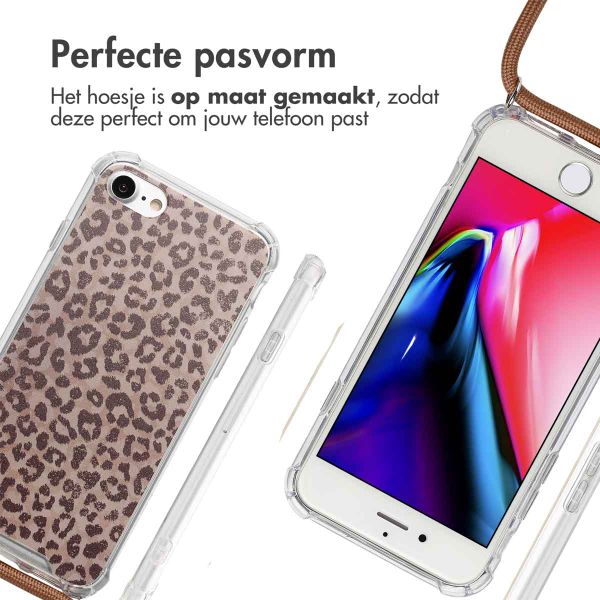 imoshion Design hoesje met koord Apple iPhone SE (2022 / 2020) / 8 / 7 - Leopard Mood
