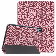 imoshion Design Trifold Bookcase Apple iPad 11 (2025) 11 inch A16 / iPad 10 (2022) 10.9 inch - Bloom Love Blush