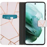 imoshion Design Softcase Bookcase Samsung Galaxy S21 FE - White Graphic