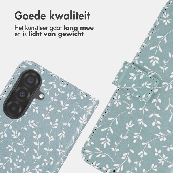 imoshion Design Bookcase Samsung Galaxy A37 (5G) - Smoke Green Flowers